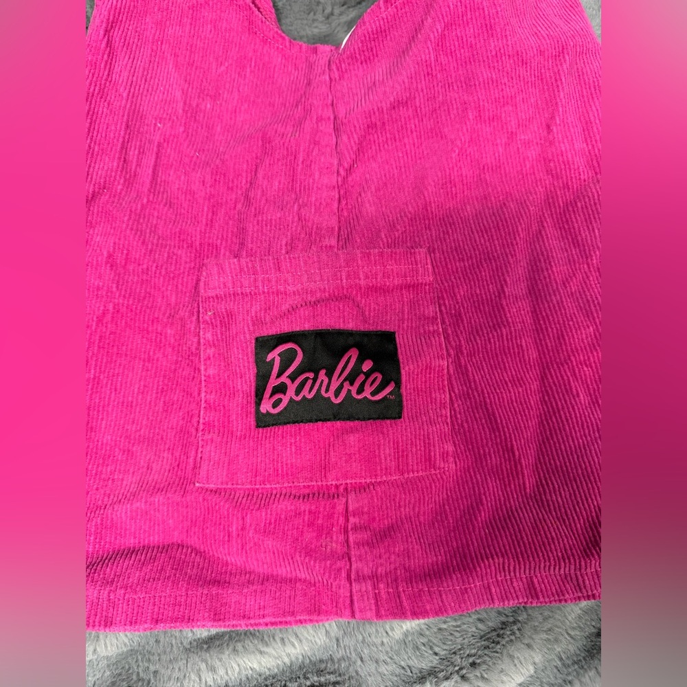 Barbie Pink Corduroy Dress with Black Patch - Picture 3 of 4